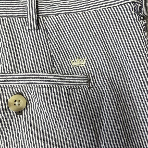 Peter Millar Shorts Mens 38 Blue White Striped Seersucker Featherweight Golf - Picture 7 of 7